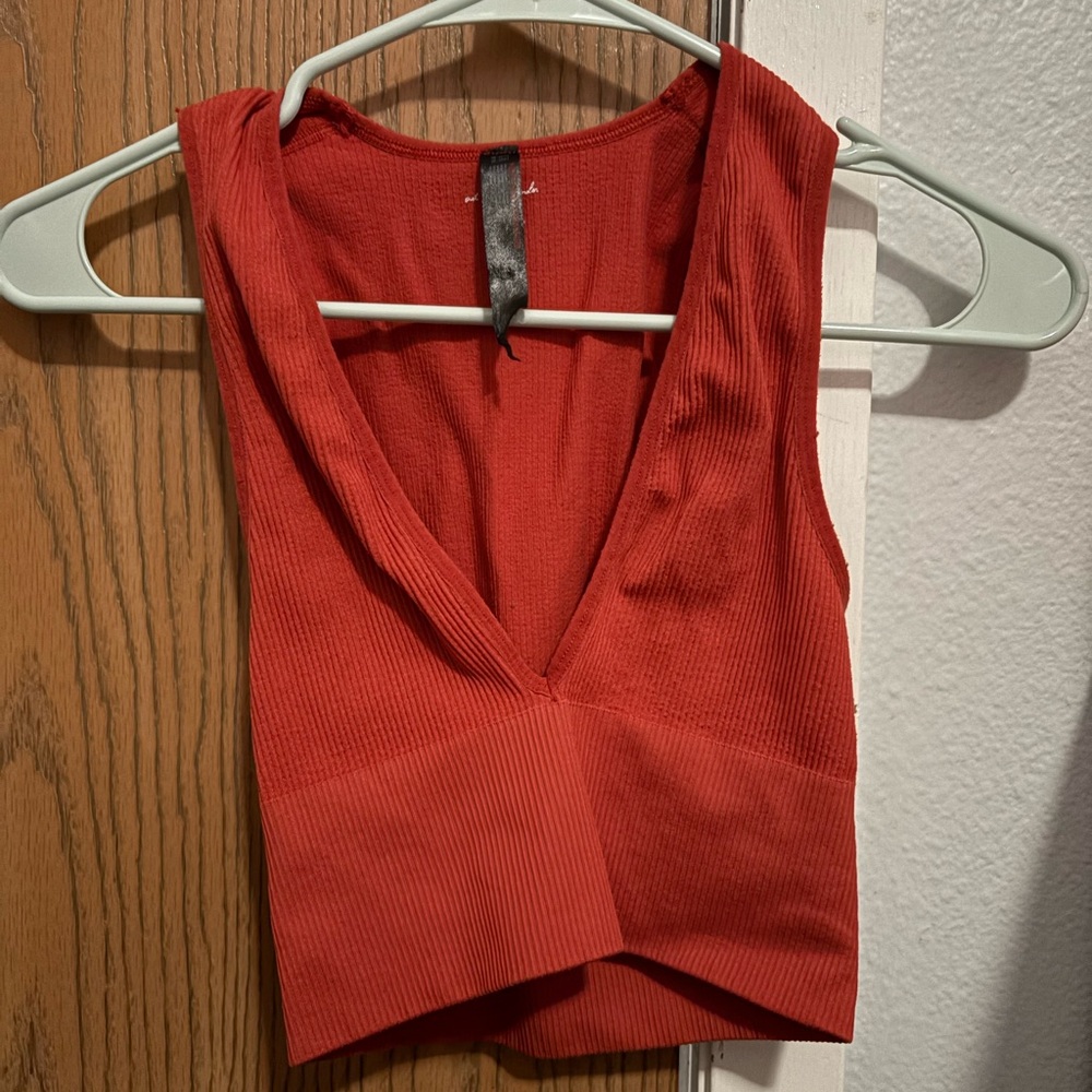 Urban Outfitters Red V-Neck Crop Top